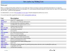Tablet Screenshot of lists.samba.org